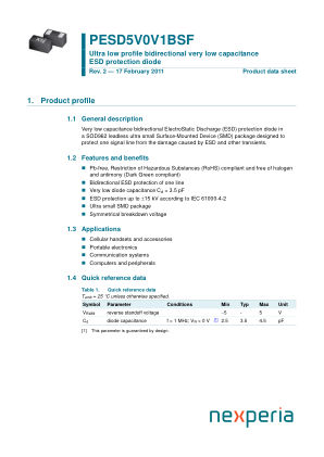PESD5V0V1BSF datasheet cover page