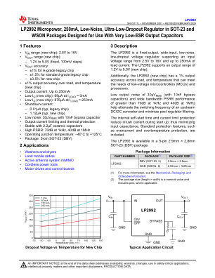 LP2992 datasheet cover page