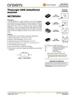 NC7SZU04 数据手册首页