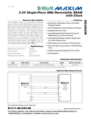 DS3065W datasheet cover page
