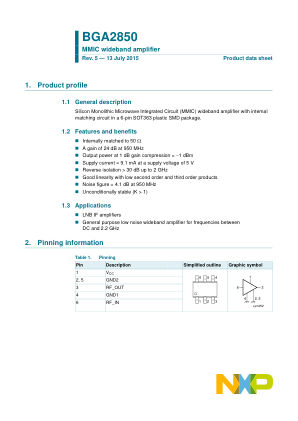 BGA2850 datasheet cover page