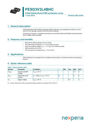 PESD3V3L4BHCYL datasheet cover page