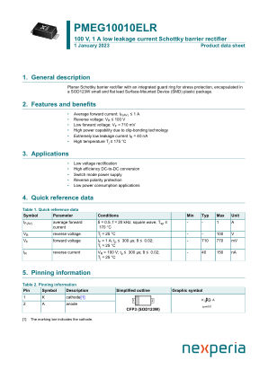 PMEG10010ELRX datasheet cover page