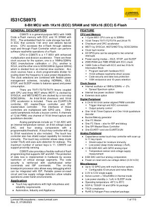 IS31CS8975-ZNLS2-TR datasheet cover page