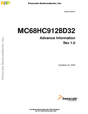 MC68HC912BD32 datasheet cover page
