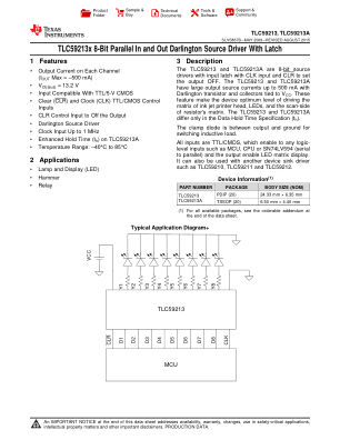 TLC59213A datasheet cover page