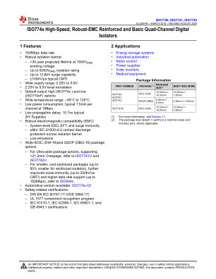 ISO7742 数据手册首页