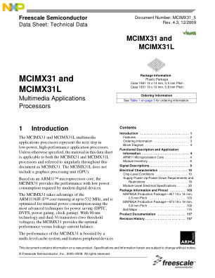 MCIMX31 数据手册首页