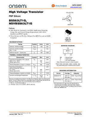 BSS63LT1 数据手册首页