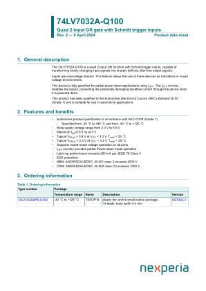 74LV7032APW-Q100J datasheet cover page