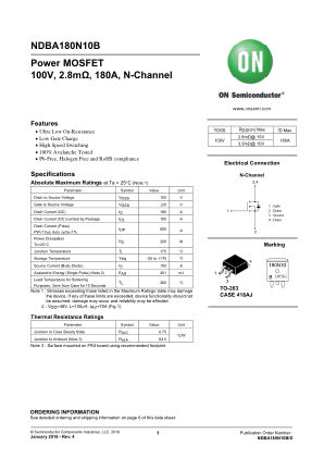 NDBA180N10B 数据手册首页