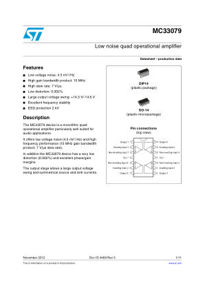 MC33079 datasheet cover page