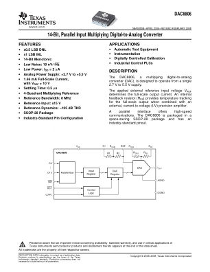 DAC8806 datasheet cover page