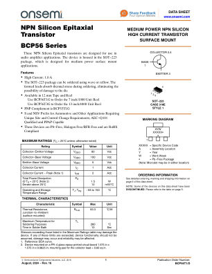 BCP56T1 数据手册首页