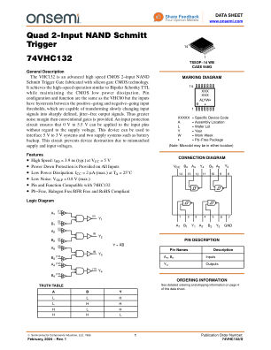 74VHC132 datasheet cover page