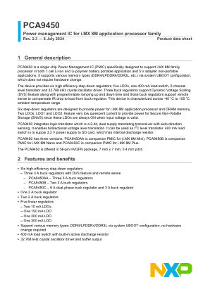 PCA9450 datasheet cover page