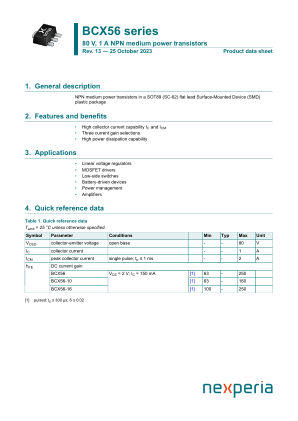 BCX56-10 datasheet cover page