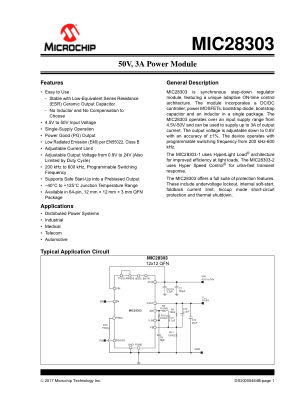 MIC28303-1YMP-TR datasheet cover page