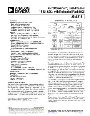 ADUC816 数据手册首页