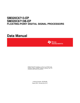 SM320C6713B-EP 数据手册首页