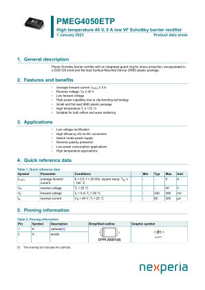 PMEG4050ETP 数据手册首页