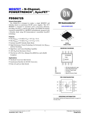 FDS8672S datasheet cover page