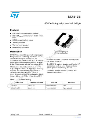 STA517B datasheet cover page