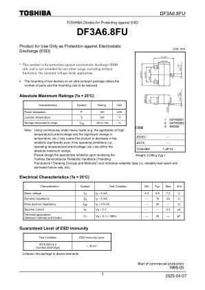 DF3A6.8FU 数据手册首页