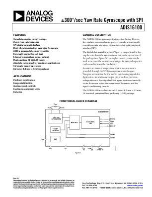 ADIS16100 数据手册首页