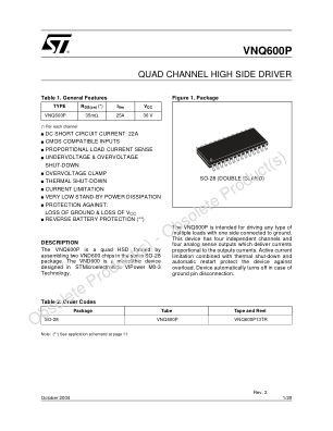 VNQ600P 数据手册首页