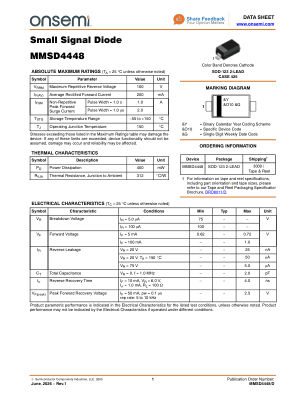 MMSD4448 datasheet cover page
