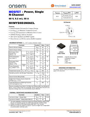 NVMYS9D3N06CL 数据手册首页