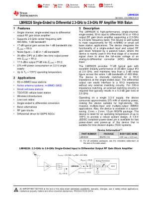 LMH9226 datasheet cover page