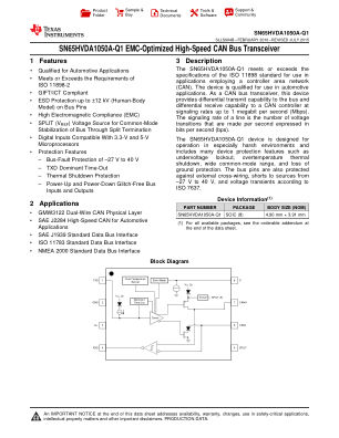 SN65HVDA1050A-Q1 数据手册首页