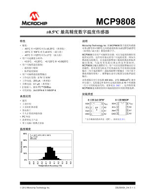 MCP9808-E 数据手册首页