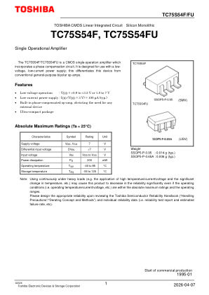 TC75S54F datasheet cover page
