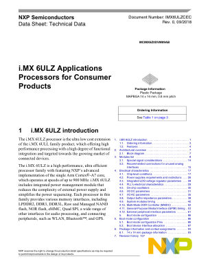IMX6ULZCEC 数据手册首页