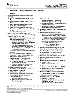 TMS320C6421Q datasheet cover page