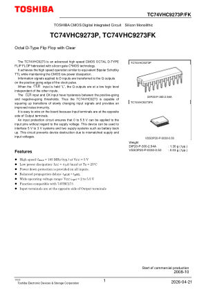 TC74VHC9273P datasheet cover page