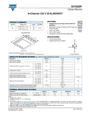 SI7430DP datasheet cover page