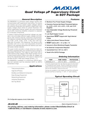 MAX6339 datasheet cover page