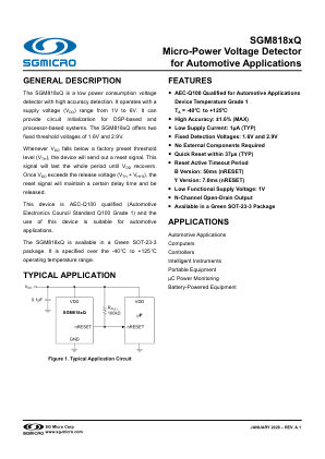 SGM818XQ datasheet cover page