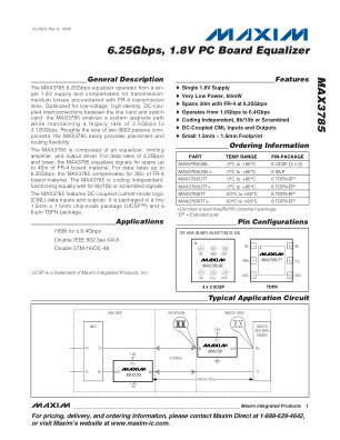 MAX3785 datasheet cover page