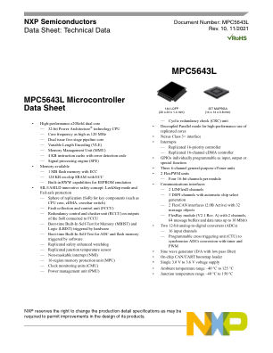 MPC5643L 数据手册首页