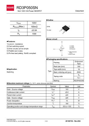 RD3P050SN 数据手册首页