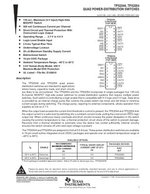 TPS2054 datasheet cover page