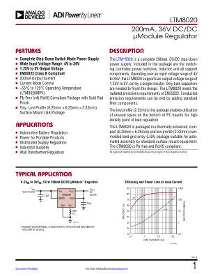 LTM8020 datasheet cover page
