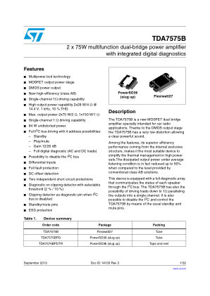 TDA7575B 数据手册首页