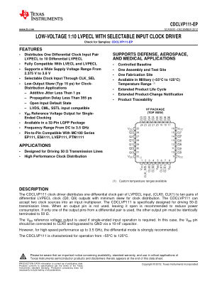 CDCLVP111-EP datasheet cover page