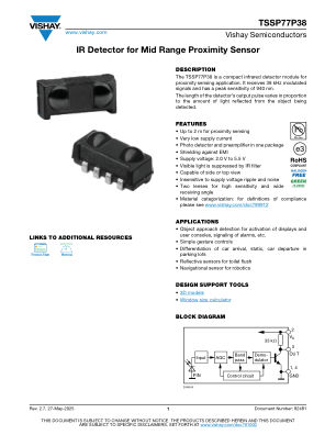 TSSP77P38 datasheet cover page